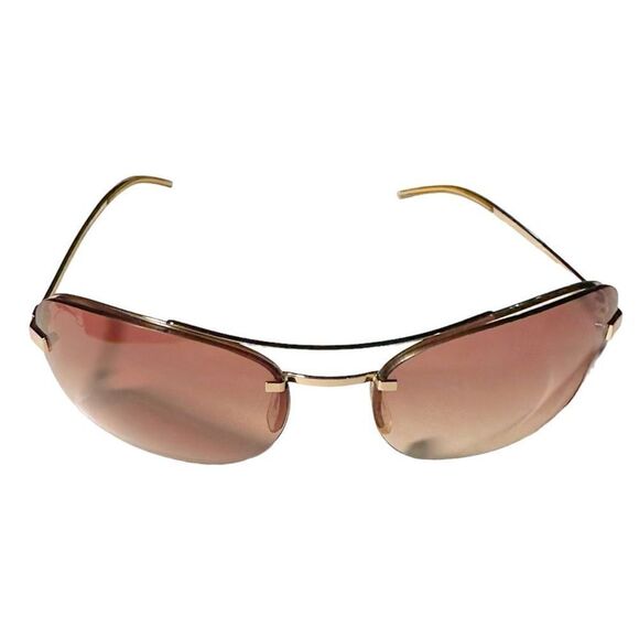 DOLCE & GABBANA Gold Rim Metal Frame Sunglasses DG Logo Made In Italy EUC - Picture 2 of 13